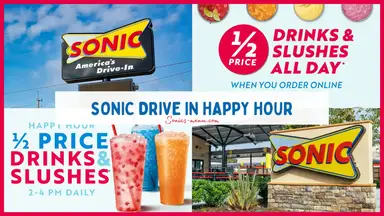 Sonic Happy Hour 2025 - Menu Specials with Half Price Drinks