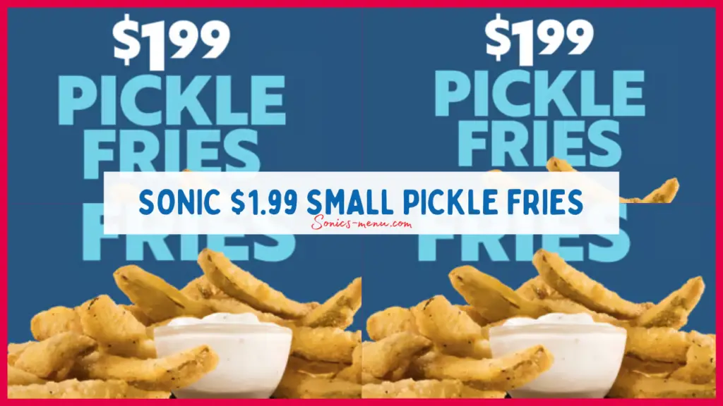 Sonic $1.99 Small Pickle Fries - Limited Time Offer 2025