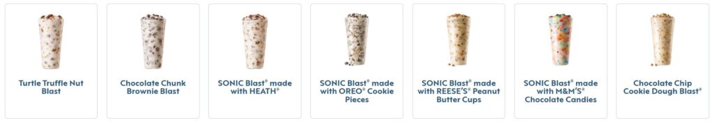 Sonic Blasts Menu