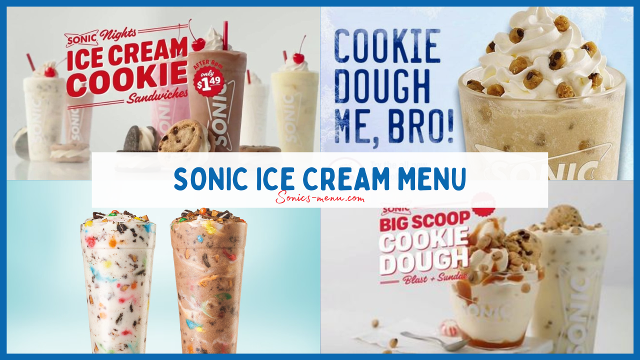 Sonic Ice Cream Menu