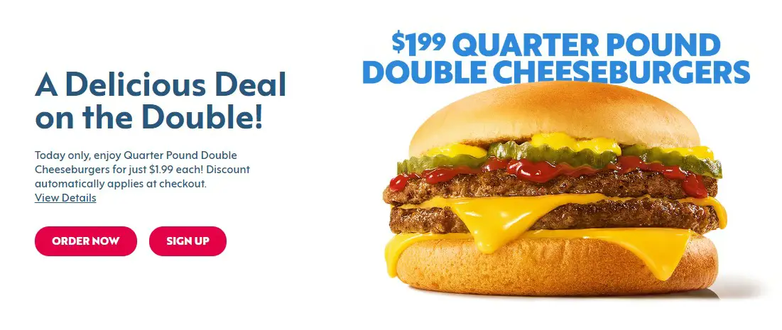 Sonic 1.99 Quarter Pound Double Cheeseburger