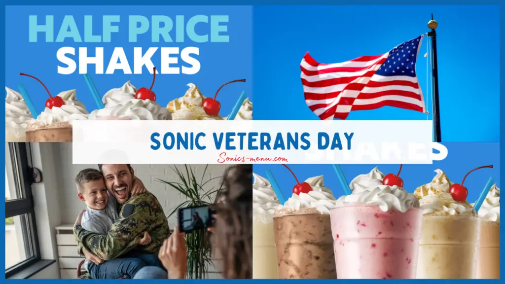 Sonic Mozzarella Sticks 99¢ Special Menu with Prices 2024