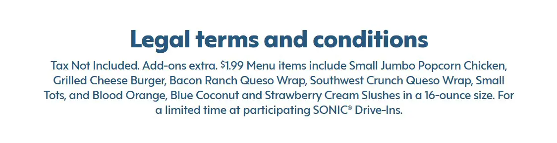 Terms and Conditions of Sonic Lunch