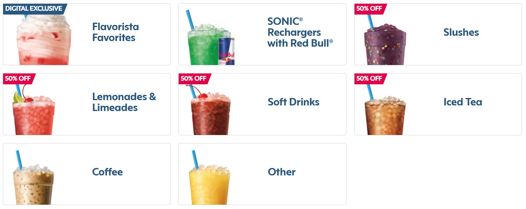 Sonic Drinks Menu