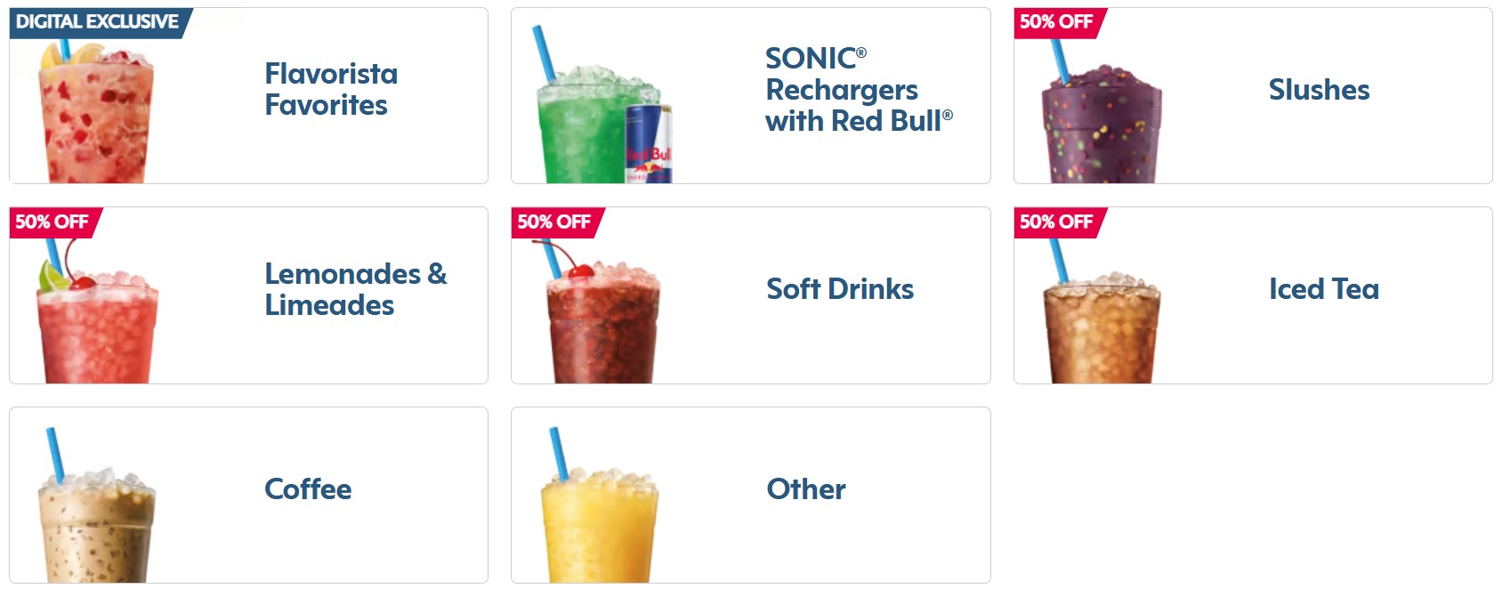 Sonic Drinks options