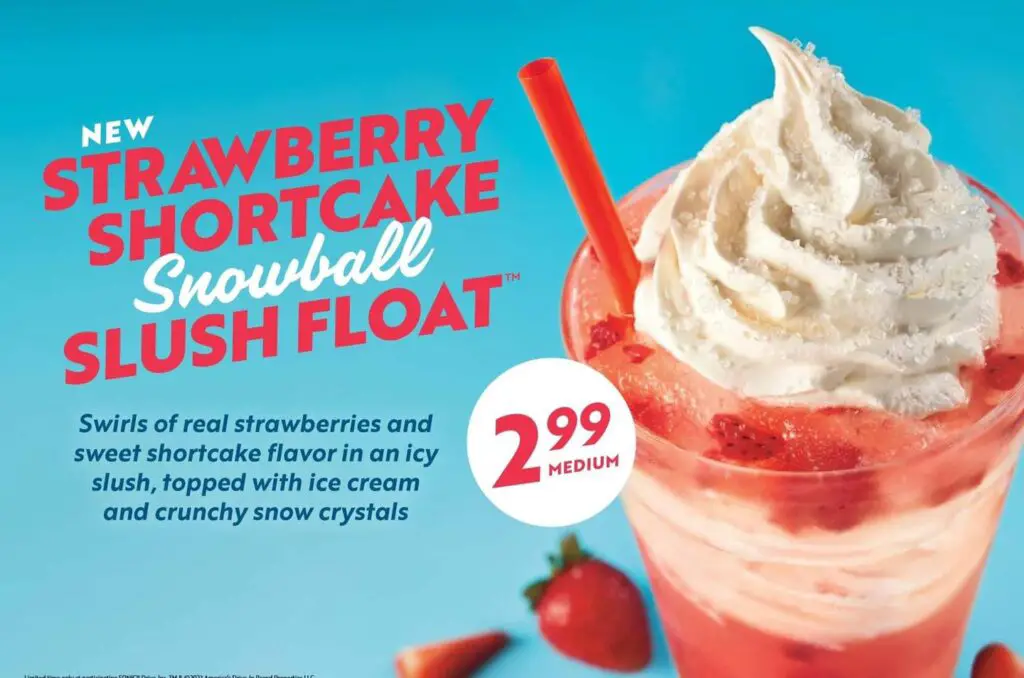 Sonic Strawberry Shortcake Snowball Slush Float